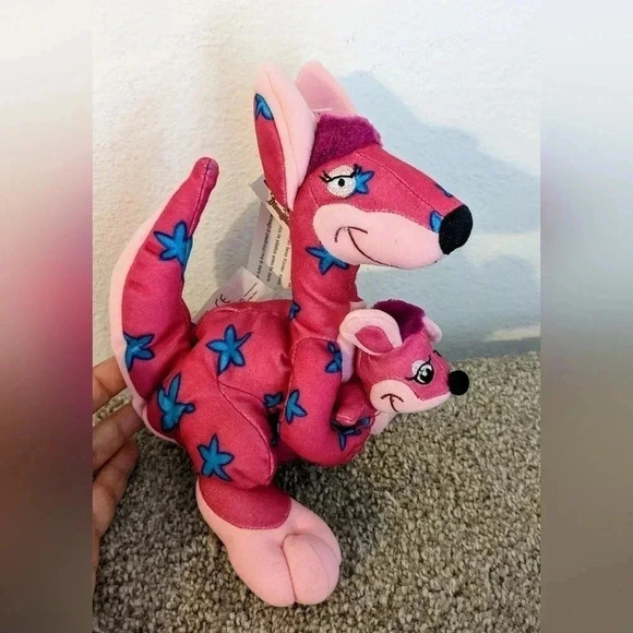 Disney‎ It's A Small World Pink Kangaroo & Baby Plush Stuffed Animal NWT - Picture 1 of 5